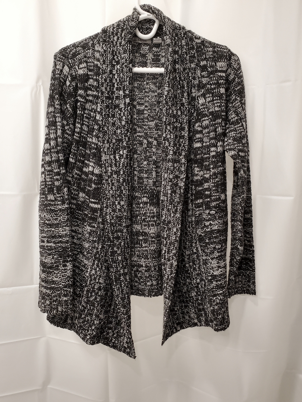 Jason Maxwell Black, Grey, White Marled Open Front Cardigan